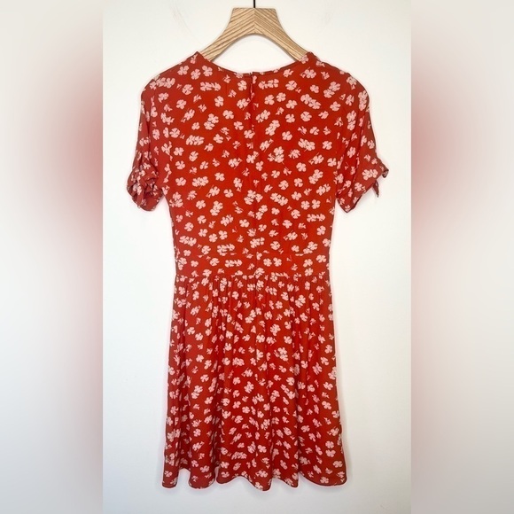 Madewell Button-Front Tie-Sleeve Retro Dress , sz 00 - Picture 9 of 10
